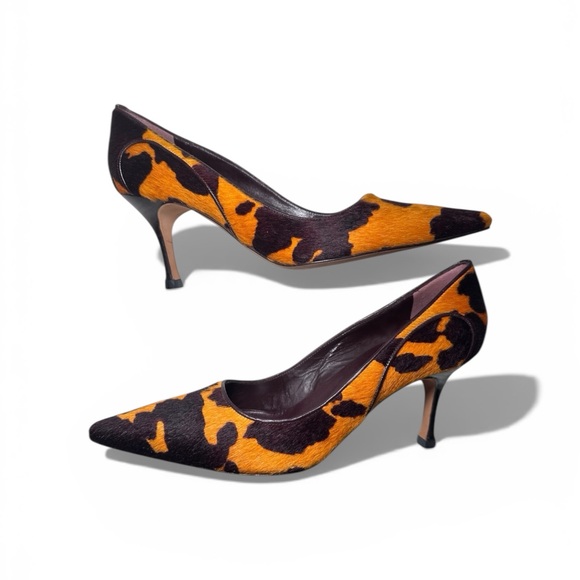 Vintage Manolo Blahnik Pony Hair Animal Print Pumps - Picture 4 of 9